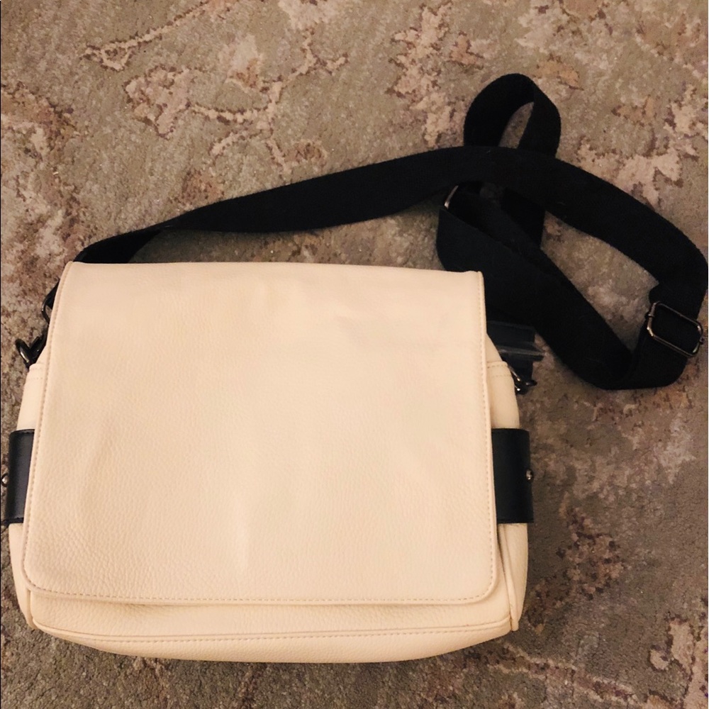 White leather crossbody bag